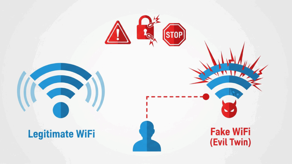 Jaringan WiFi Palsu (Evil Twin)