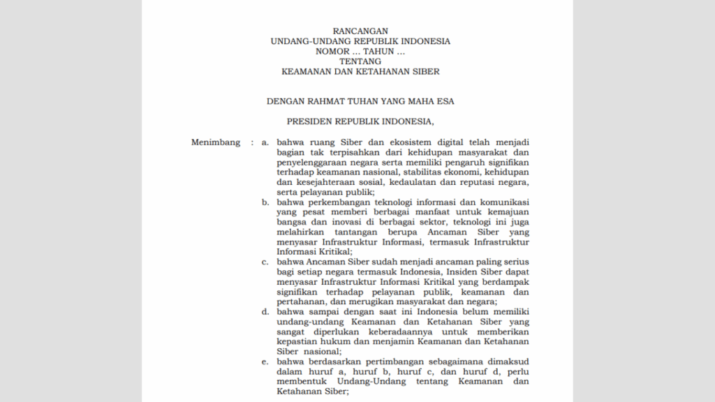 Rancangan Undang-Undang Keamanan dan Ketahanan Siber (RUU KKS)