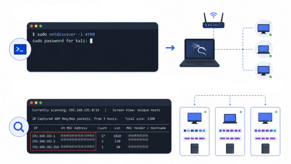 Host Discovery dengan Netdiscover